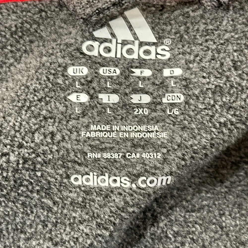 ADIDAS Clima Warm Vintage Zip Up Logo Hoodie with Pockets Size Large Y2K